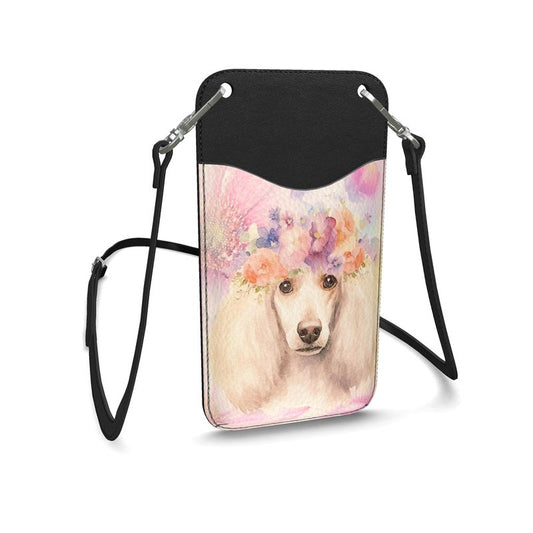 Flower Poodle Leather Phone Case