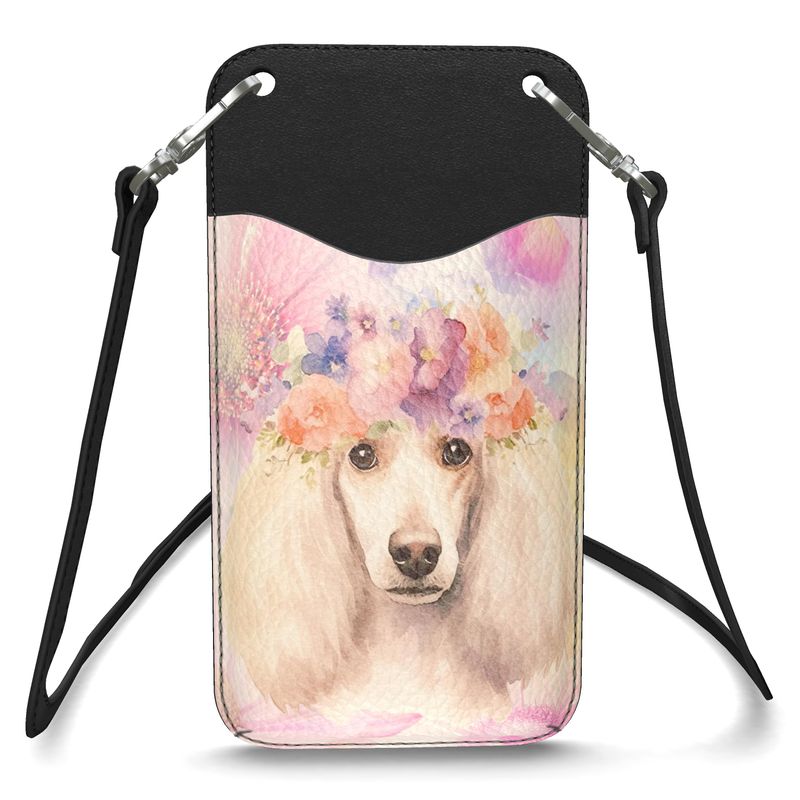 Flower Poodle Leather Phone Case