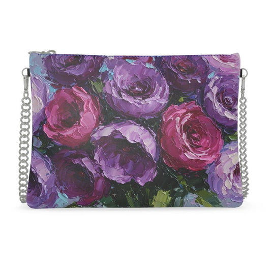 Amethyst Blooms Crossbody Bag with Chain