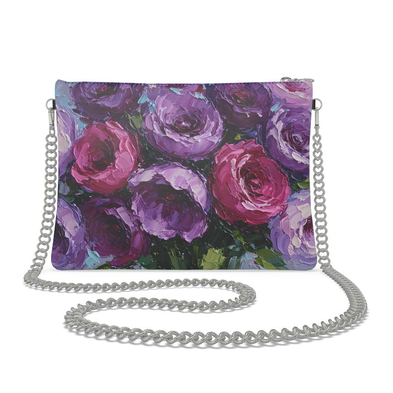 Amethyst Blooms Crossbody Bag with Chain